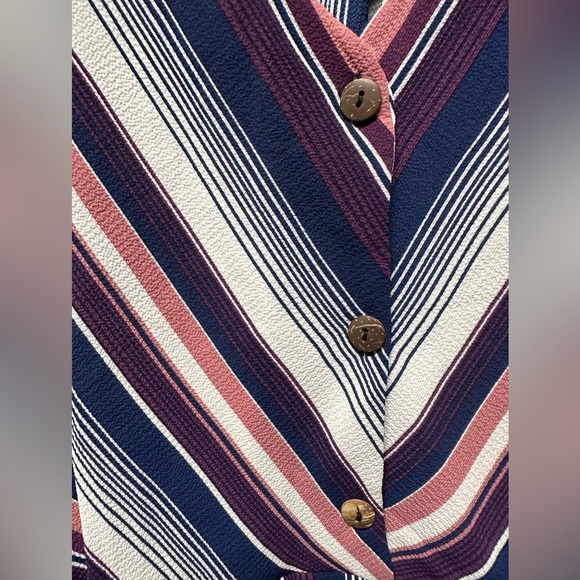 Monteau Striped Peplum Blouse 3x NWT - Picture 3 of 4